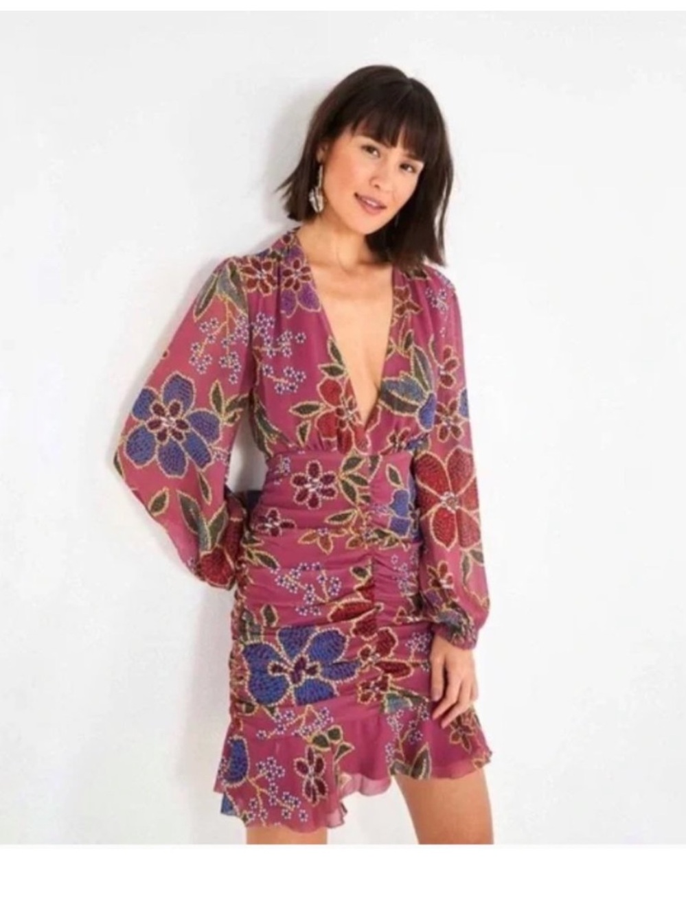NWT FARM RIO Frilled Lace Dress Multi Size Medium
